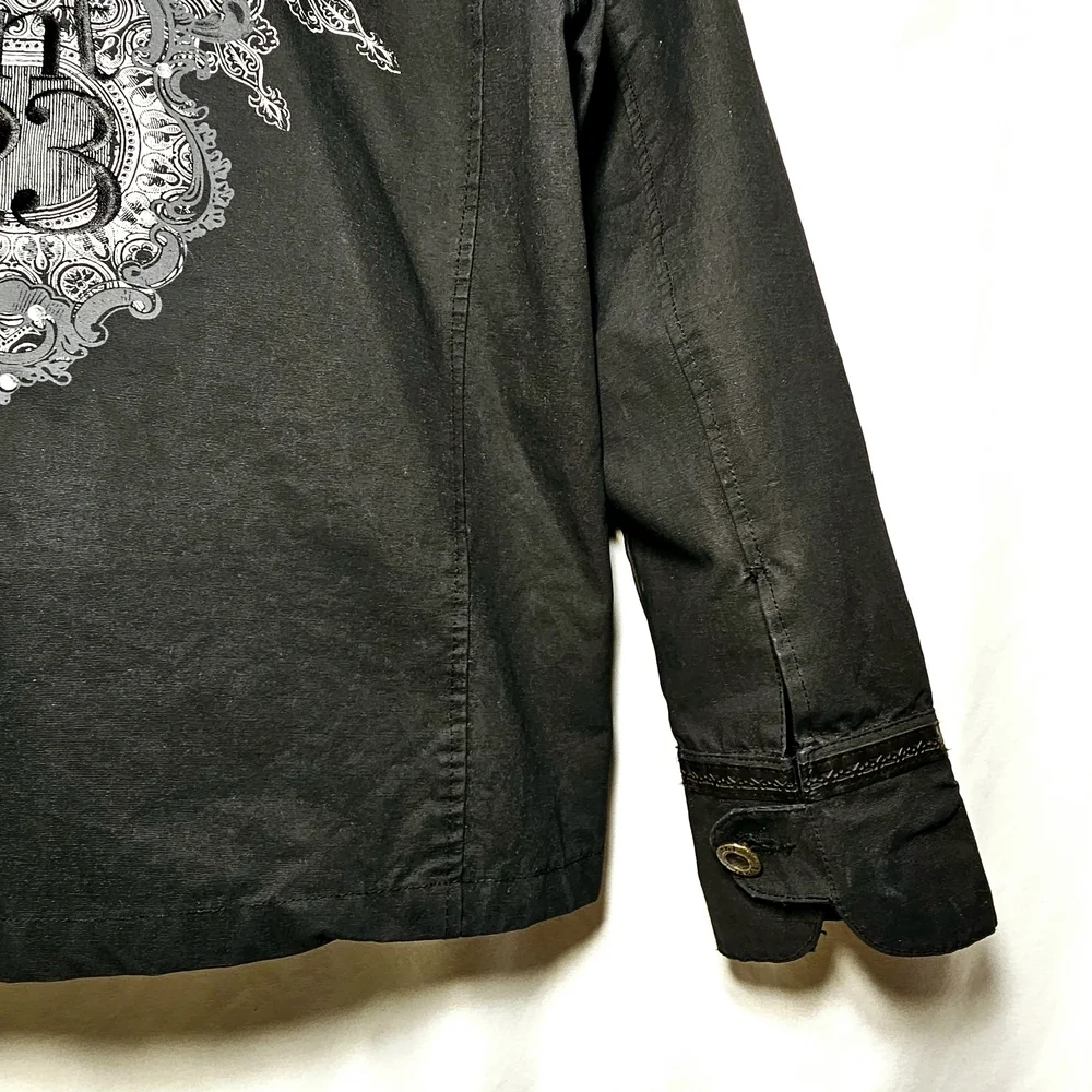 rnt23 Ron Tomson Urban Outdoor Wear Mens Y2K 90's Black Denim Jacket XXL - Picture 10 of 16